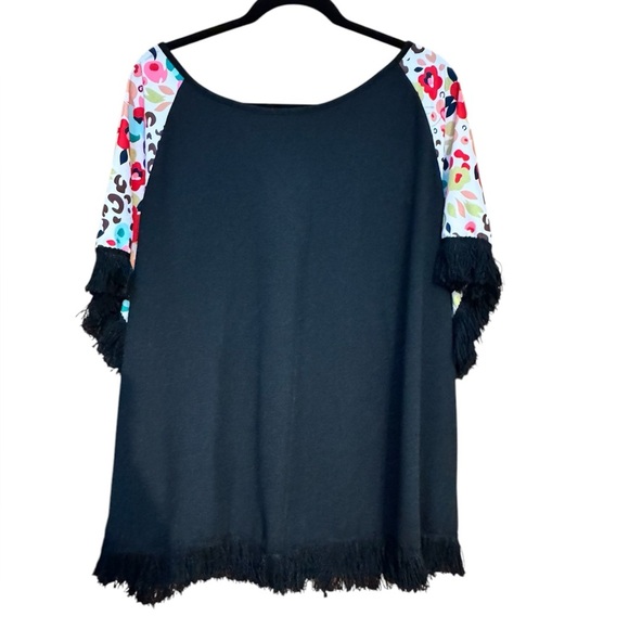Black and Multicolor Women's Top - Picture 2 of 7